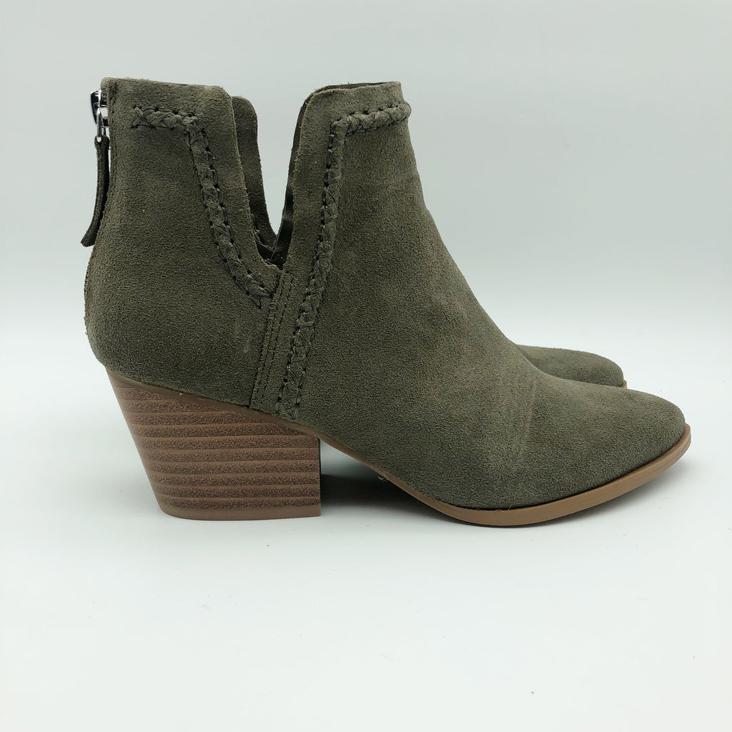 Dolce Vita Womens Dylan Ankle Booties Size 6 Green Textured Heel Suede NWOB