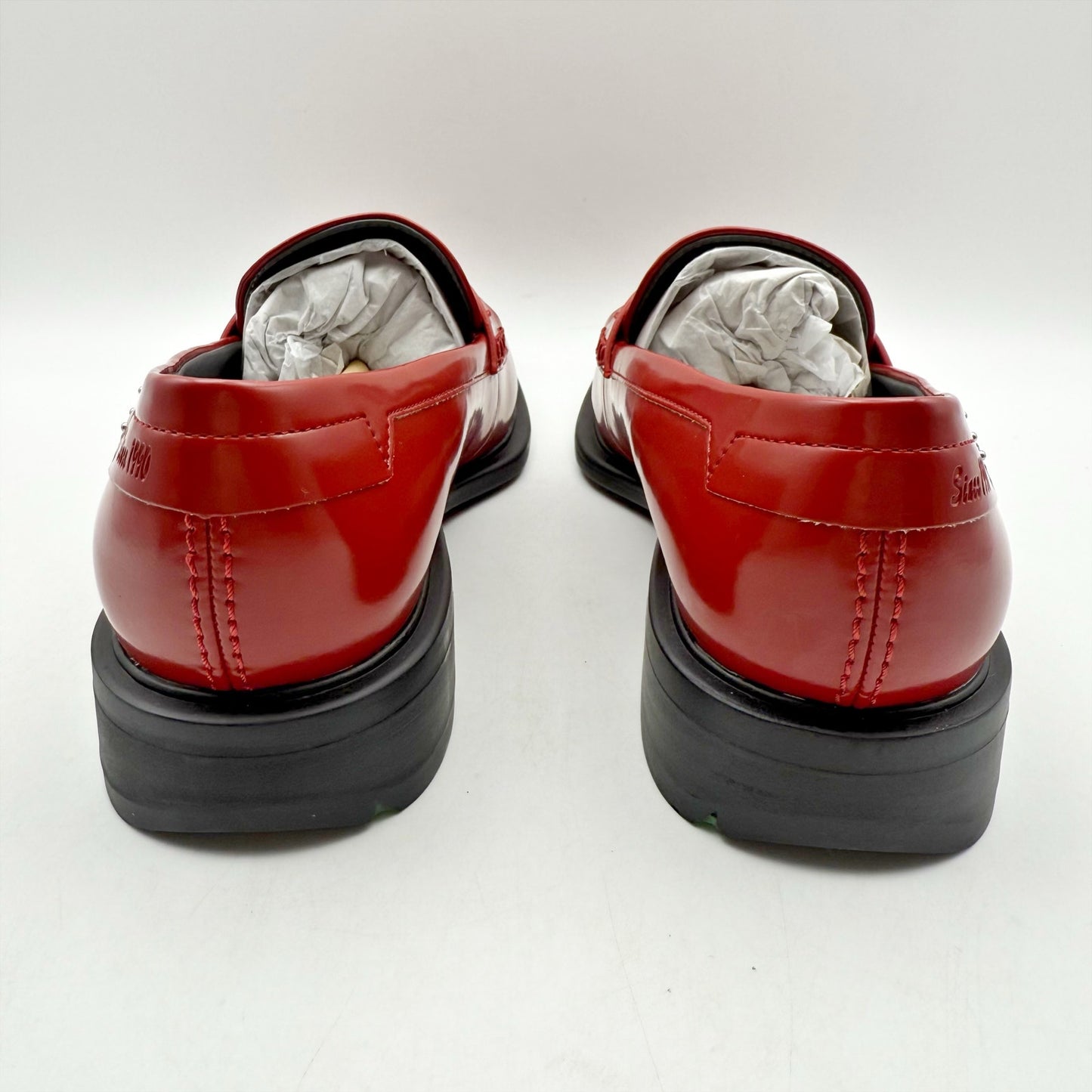 Franco Sarto Womens Eden Studded Loafers US 6.5 M EU 36.5 Red Slip On NWOB