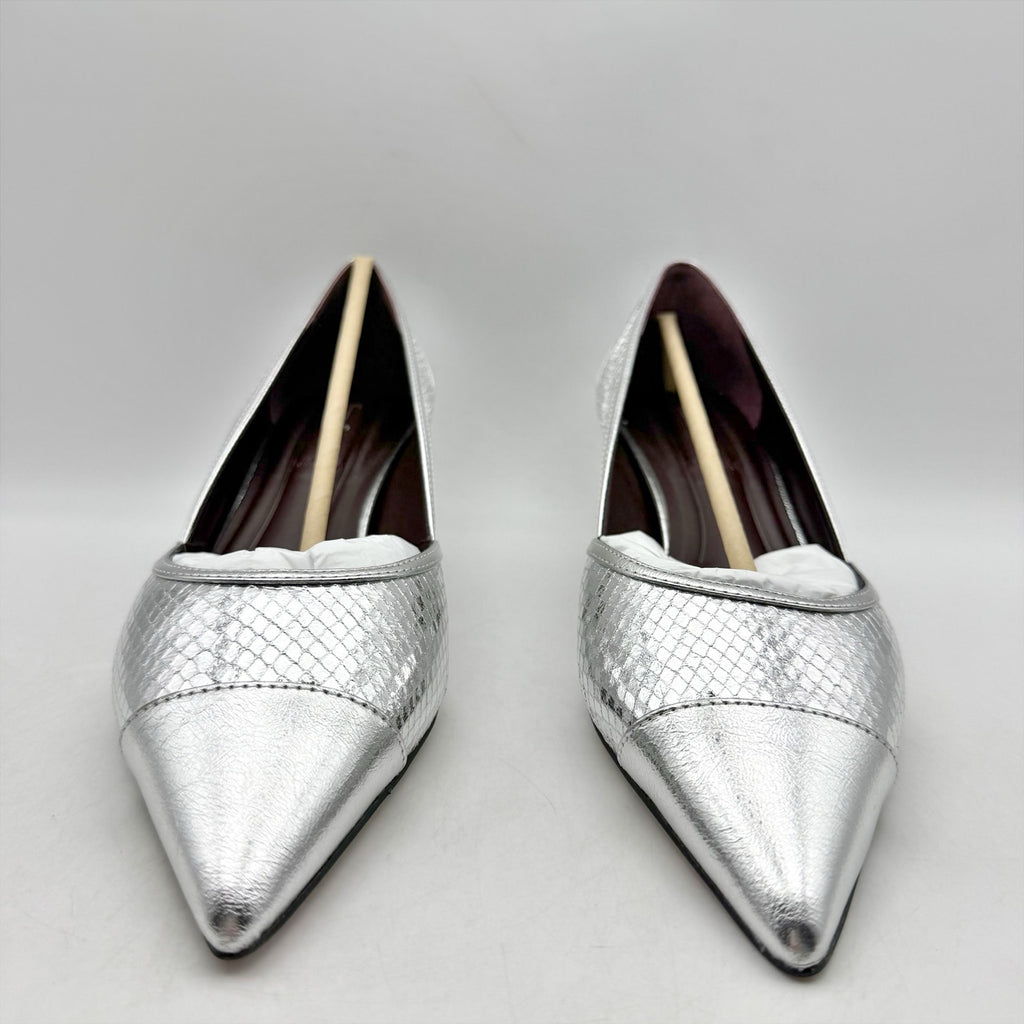 Franco Sarto Womens Darcy Pumps US 8.5 Wide EU 39 Silver NIB