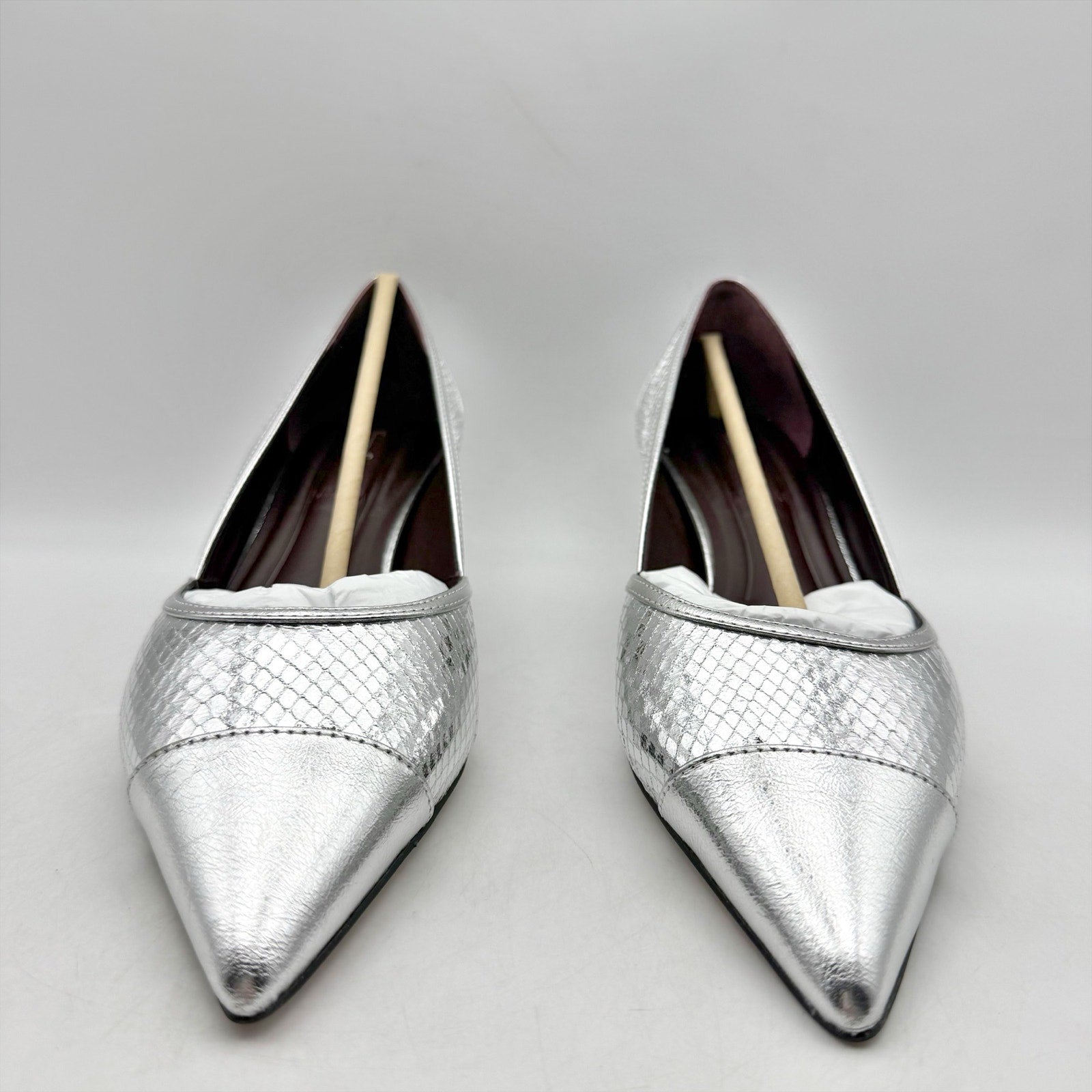 Franco Sarto Womens Darcy Pumps US 8.5 Wide EU 39 Silver NIB