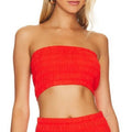 RAILS Women's Selma Crop Tube Top Large Red Grenadine Smocked Stretch NWOT