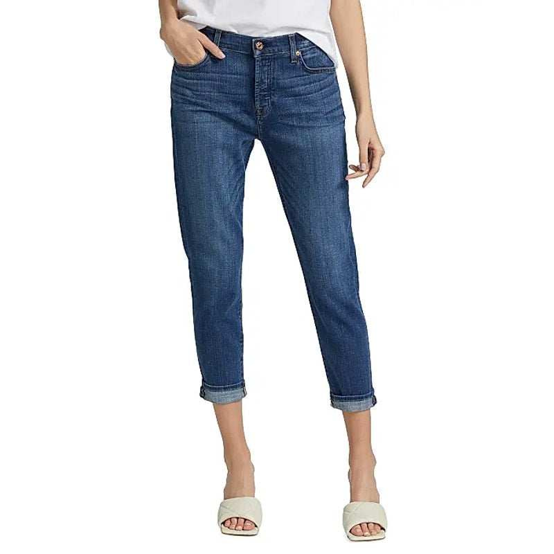 7 FOR ALL MANKIND Womens Josefina Feminine Boyfriend Jeans Size 29 US 8 Blue NWT