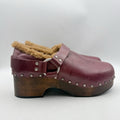 RE/DONE Womens 70s Slingback Clogs EU 40 US 10 Red Leather Studded NWOB