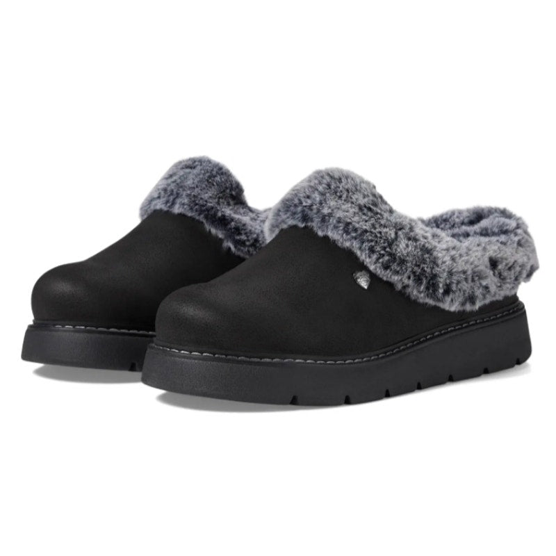Bobs Skechers Womens Keepsakes Lite Slippers Size 5 EU 35 Black Vegan Suede NWOB
