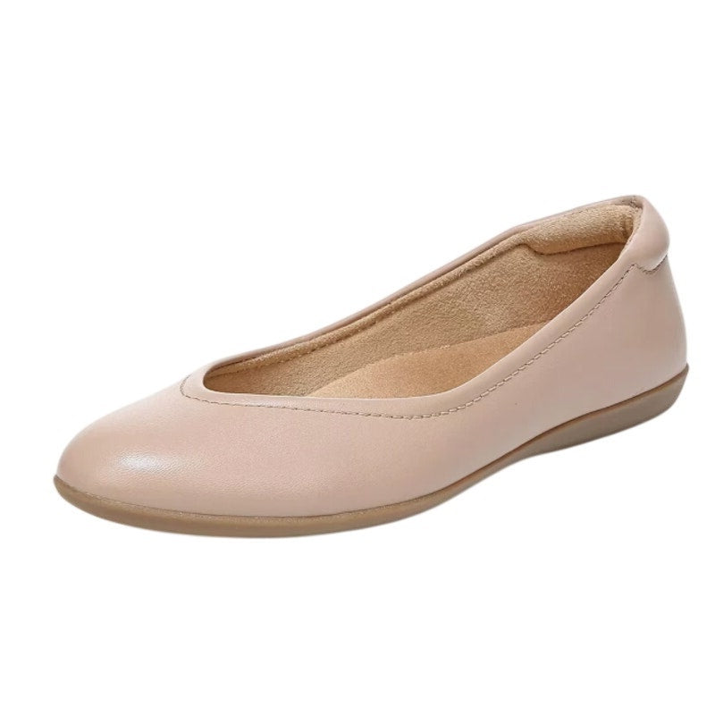 Naturalizer Womens Vivienne Ballet Flats Size 7.5 Wide Blush Nude Leather NWOB