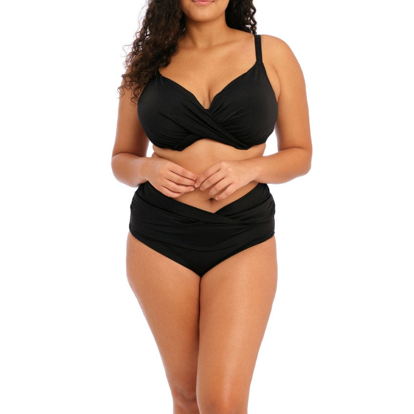 ELOMI Women's Magnetic Twist Front Swim Bottom Size 20 Black High Waist NWT