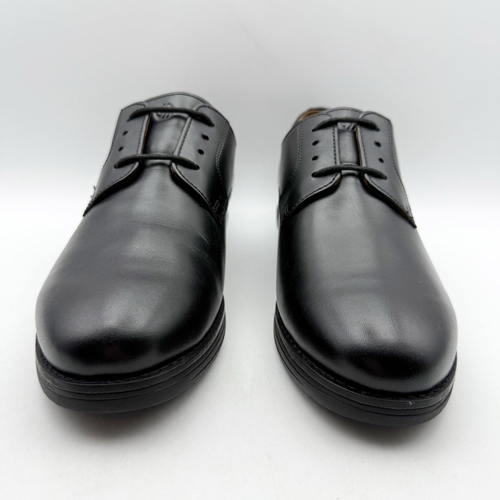 Johnson & Murphy Kids Upton Plain Toe Oxford Shoes US 7 M Black Leather NIB