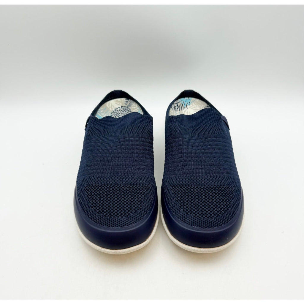Spenco Womens Blissful Casual Slip On Shoes 8.5 WIDE Dark Navy Blue Mules NIB