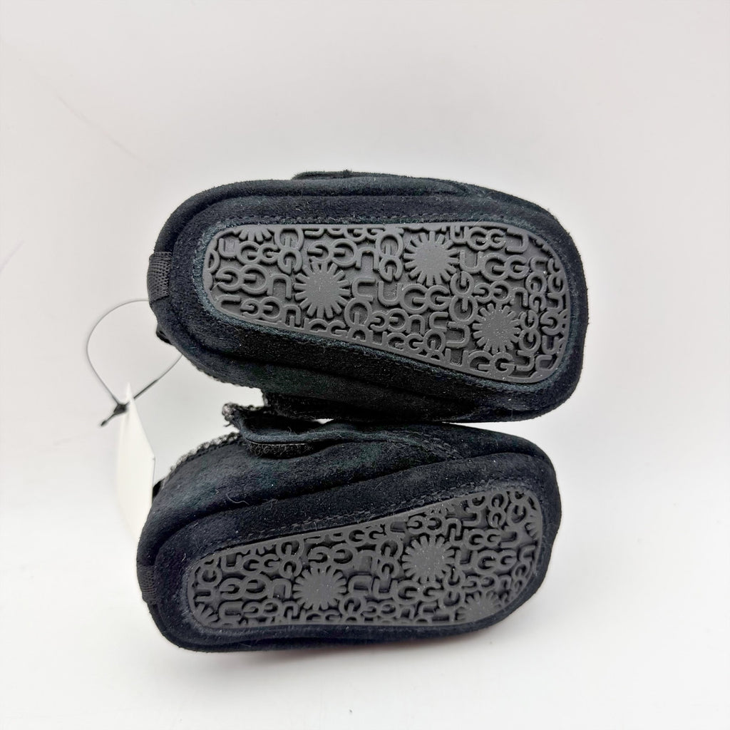 UGG Baby Tasman Slippers US 0/1 XS Black Suede NIB