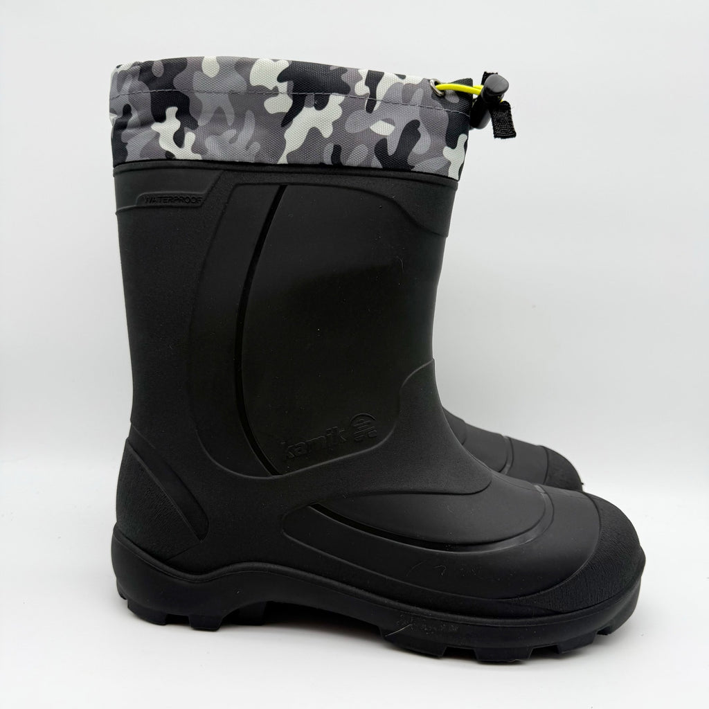 Kamik Kids Snobuster 2 Winter Boots US 6 EU 38 Grey Camo Waterproof NIB