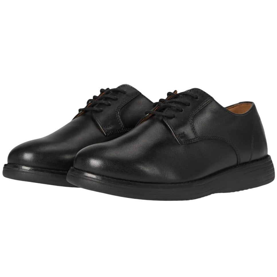 Johnson & Murphy Kids Upton Plain Toe Oxford Shoes US 7 M Black Leather NIB