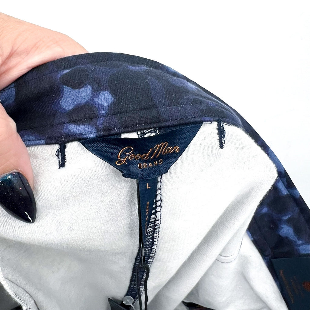 GOOD MAN BRAND Mens Flex Pro Jersey Tulum Shorts Large Blue Splotch NWT