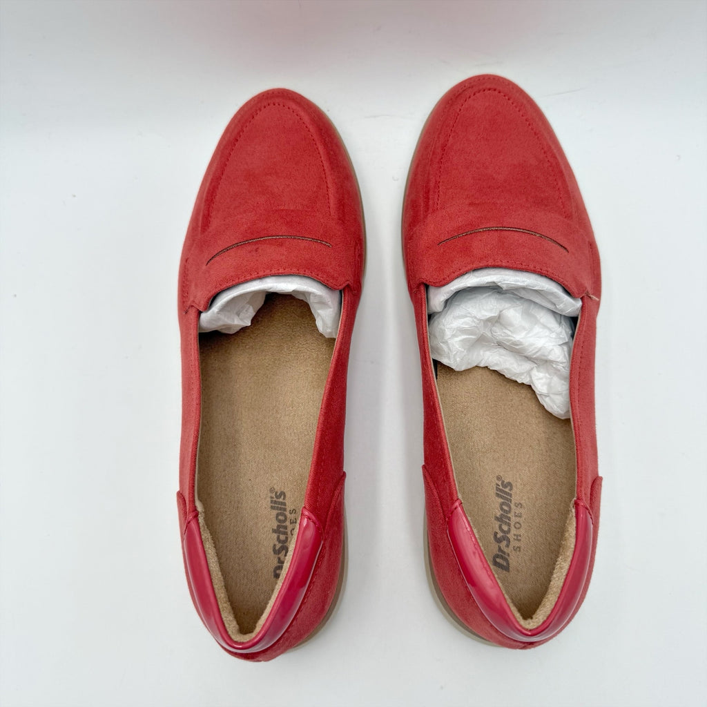 Dr. Scholls Womens Nice Day Loafers Size 9.5 M Red Microfiber NIB