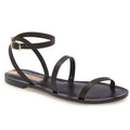 KAANAS Womens Vitoria Gladiator Flat Sandals Size 8 M Black NIB