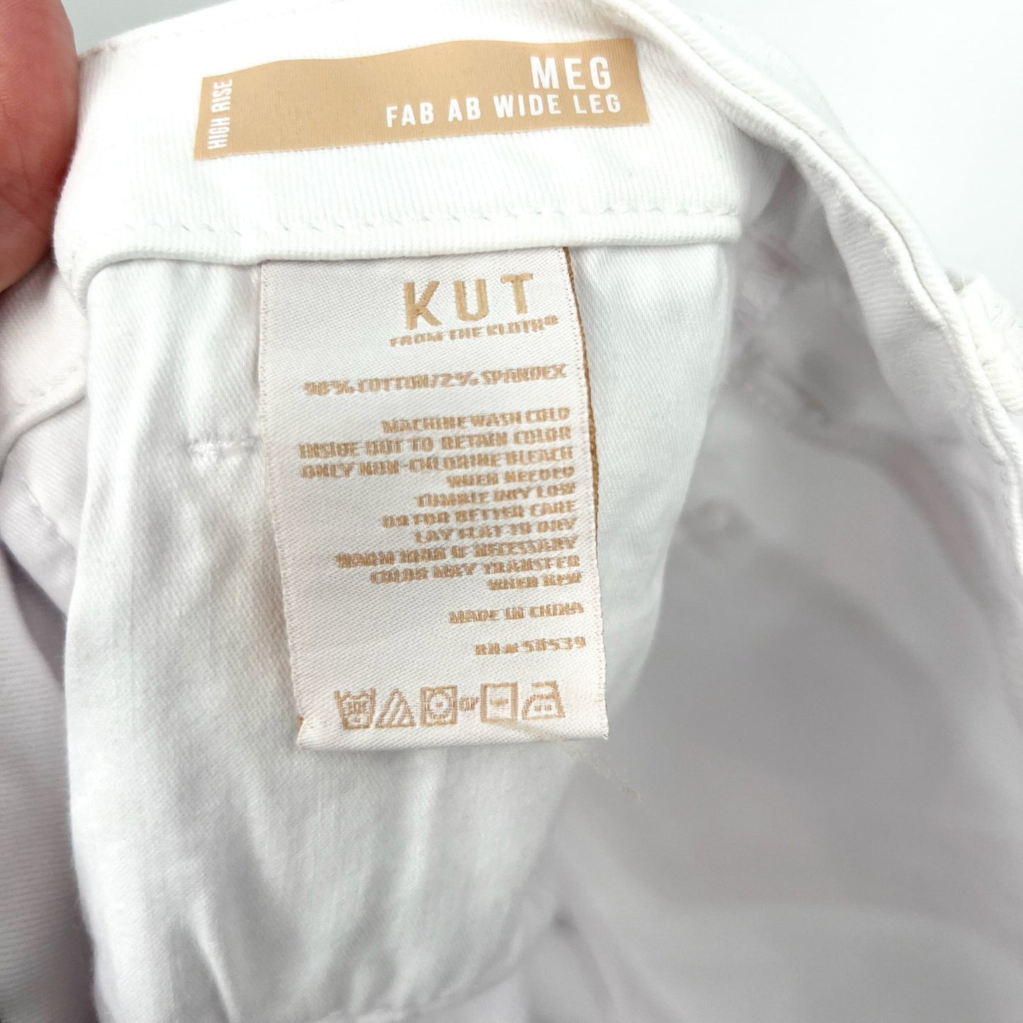 KUT FROM THE KLOTH Meg Wide Leg Jeans Size 10 Optic White High-Rise Fab AB NWT