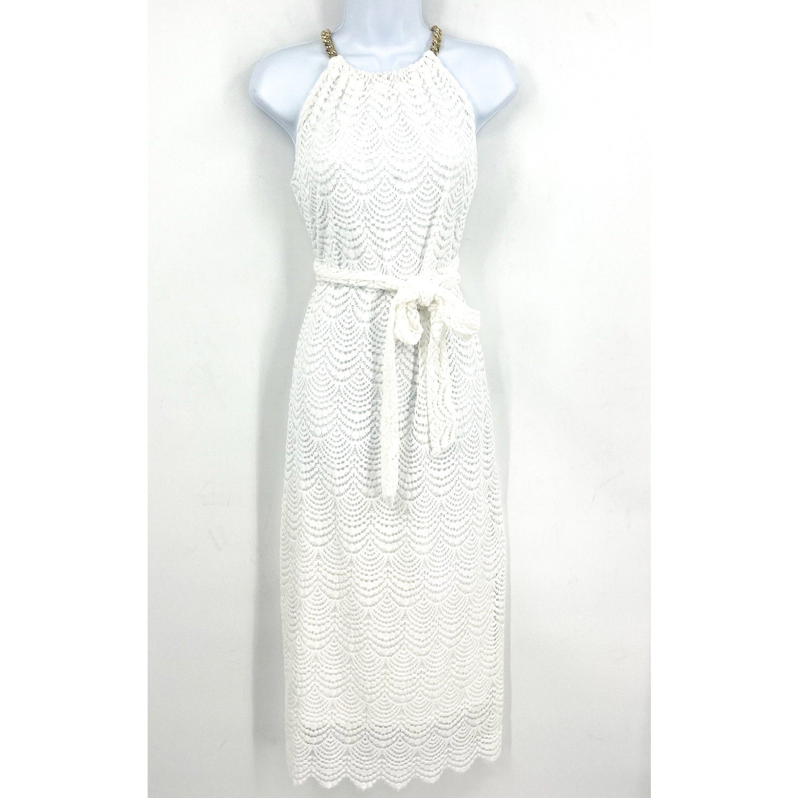 LILLY PULITZER Bingham Lace Midi Dress XS Resort White Scalloped Shell NWT