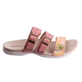 Spenco Womens Orchid Saddle Sandals Size 7.5 Pink Tan 3 Strap Slides NIB
