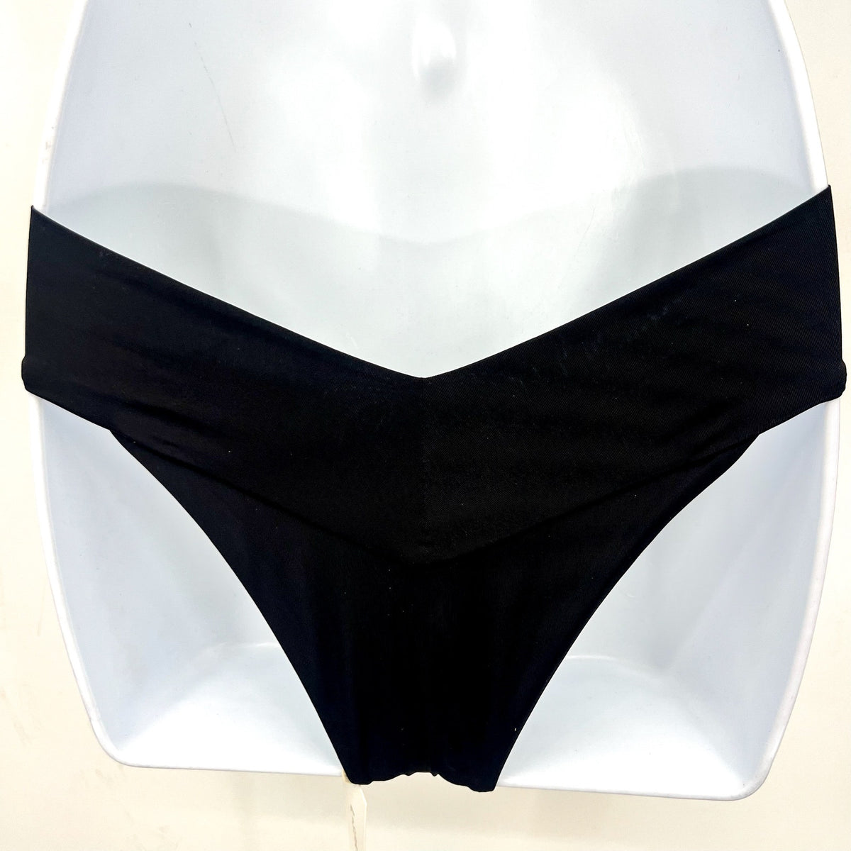 L*SPACE Women's Quinn Classic Bikini Bottom Large Black V Front NWT