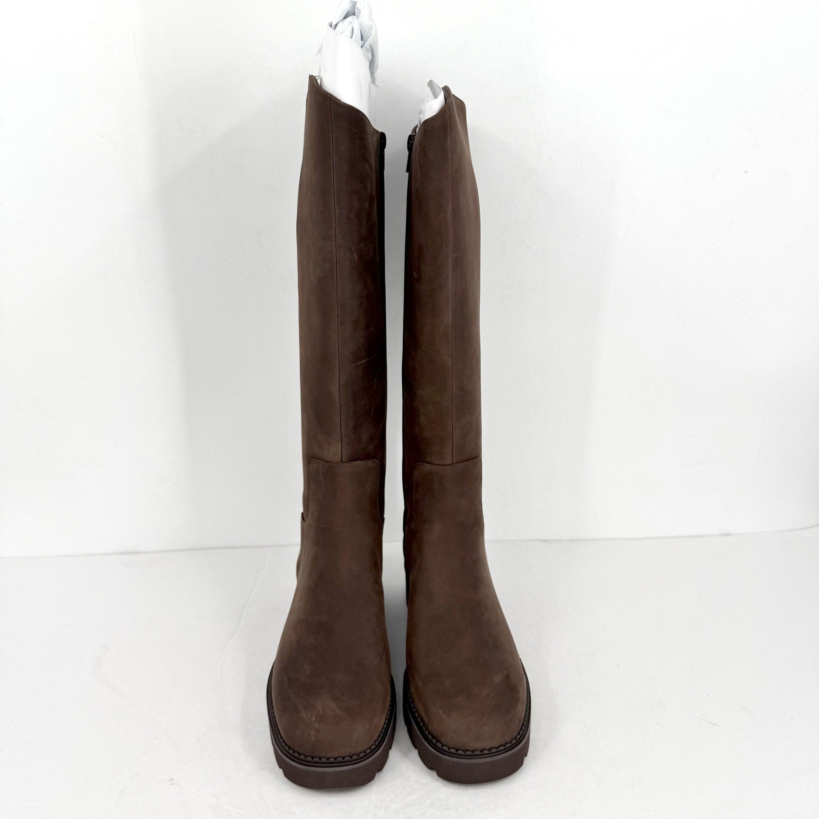 VIONIC Womens Fallbrook Knee High Boots US 8M Wide Calf Brown Leather NWOB