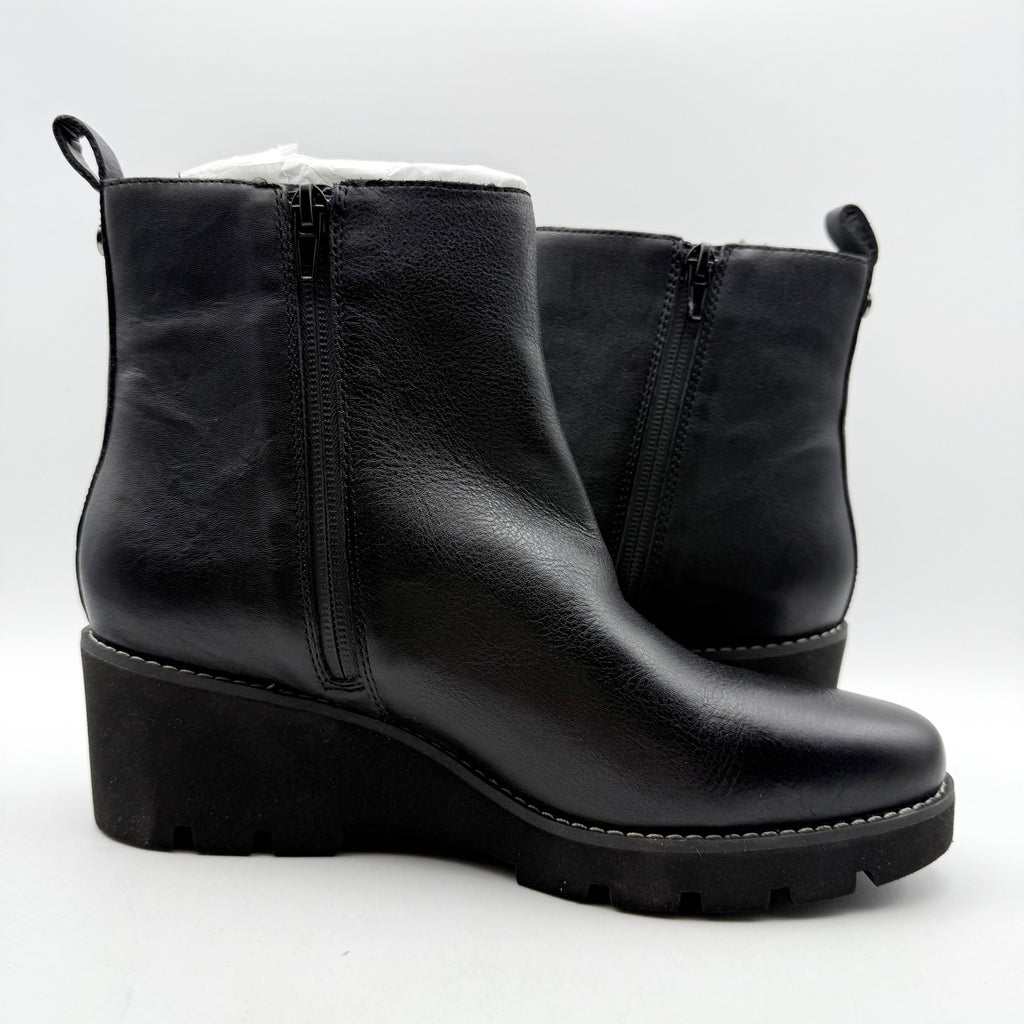 Vionic Womens Aria Ankle Booties US 8 EU 38.5 Black Leather NIB