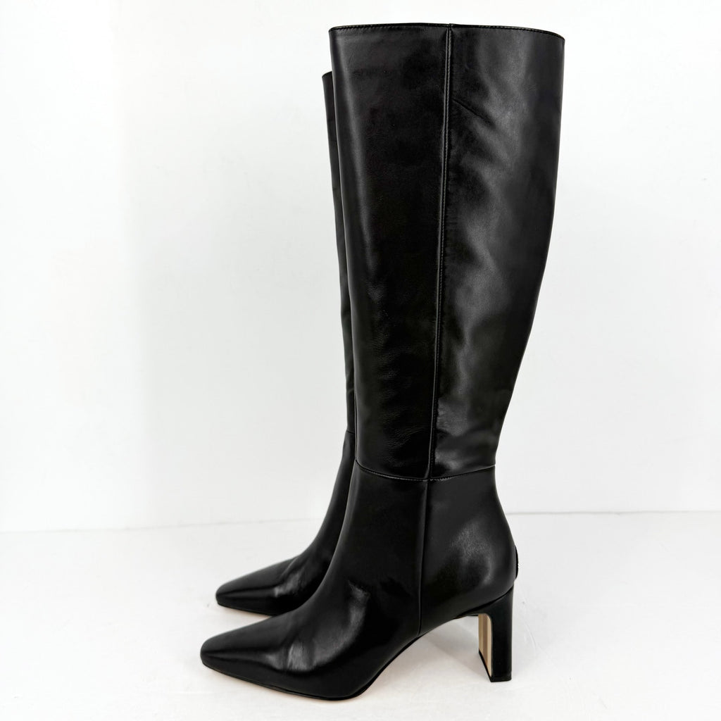 Sam Edelman Womens Sylvia Knee High Boots Size 7 Black Leather Pointed Toe NWOB