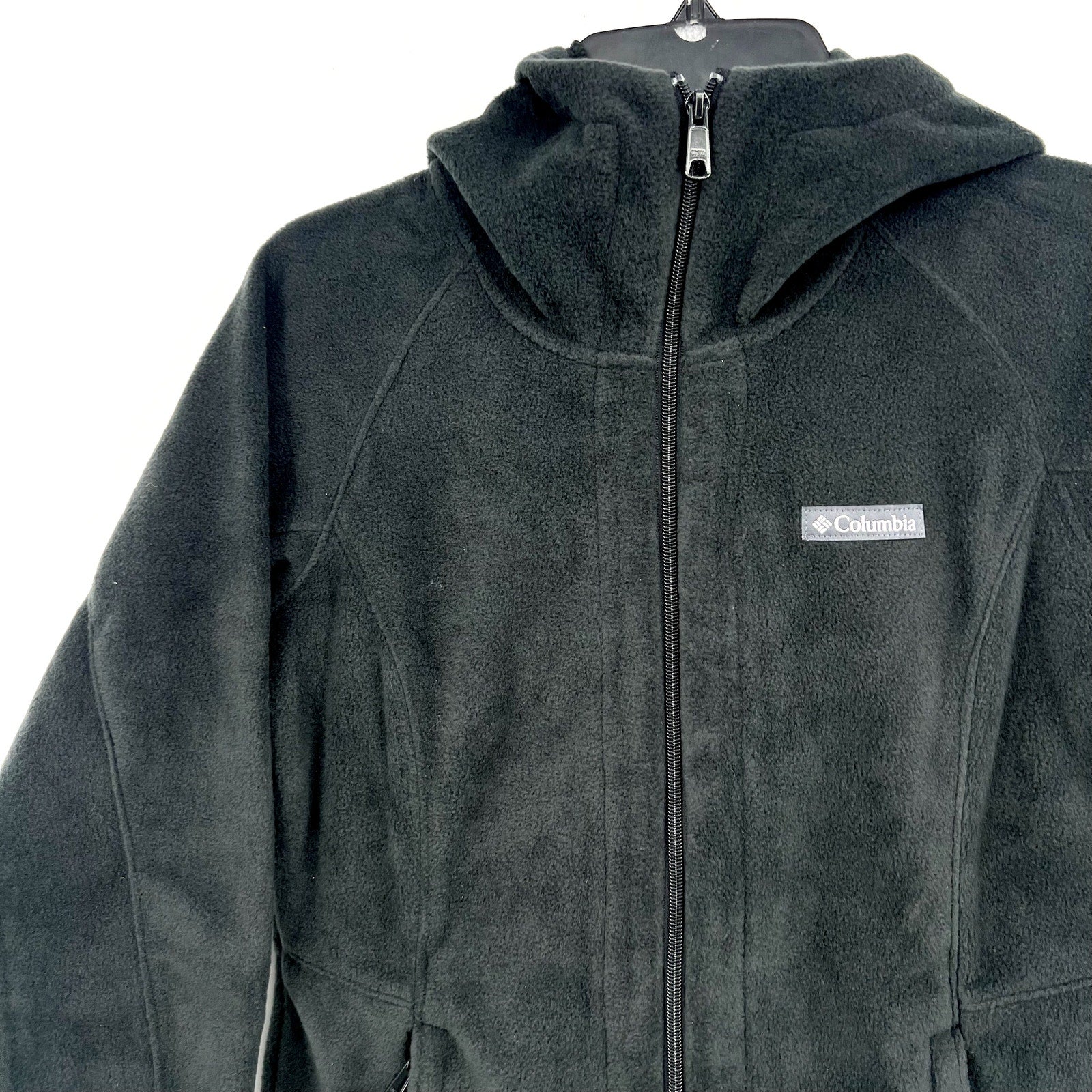 COLUMBIA Women's Benton Springs II Long Fleece Hoodie Jacket Small Black NWT