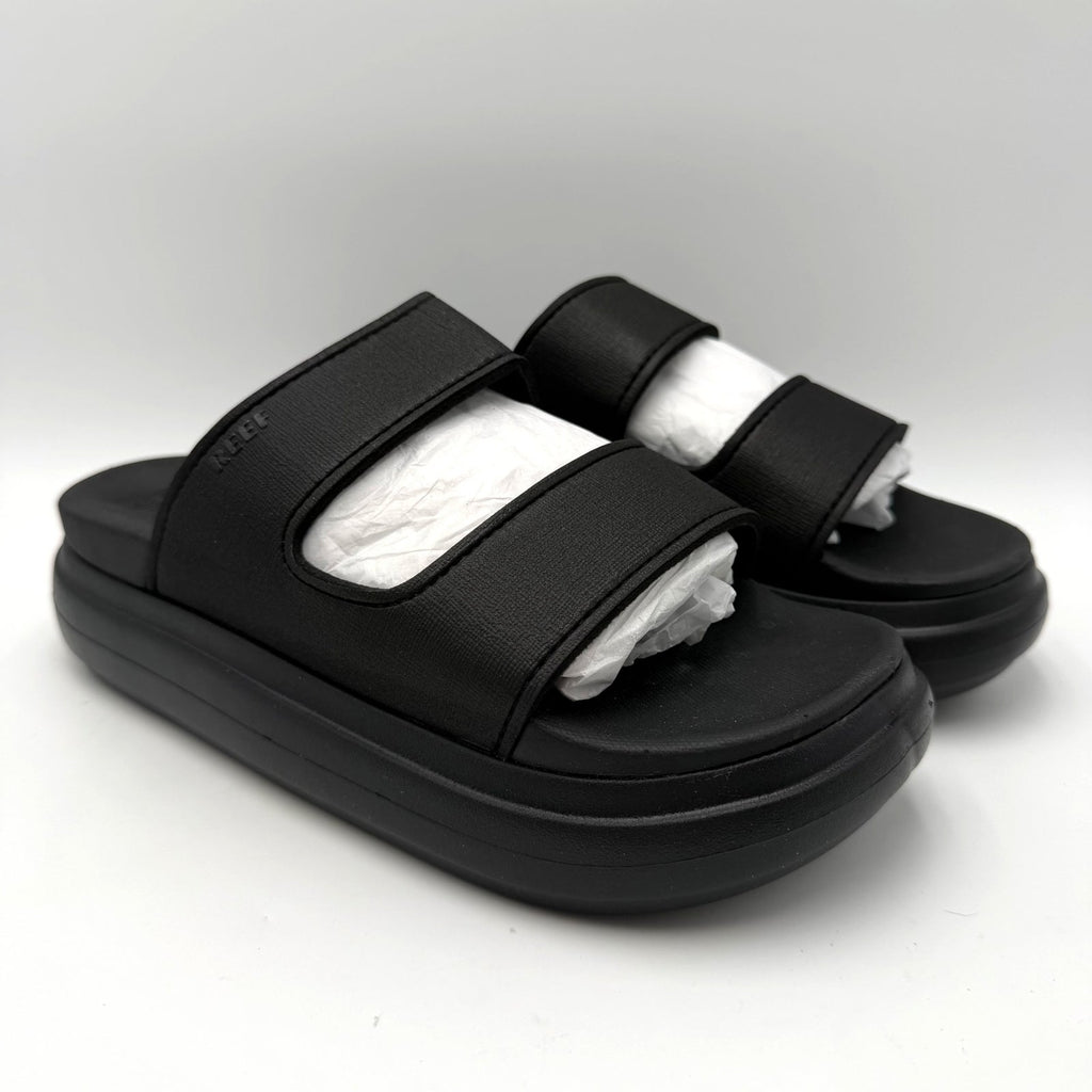 Reef Womens Cushion Bondi 2 Bar Slide Sandals Size 10 EU 41 Black Platform NWT