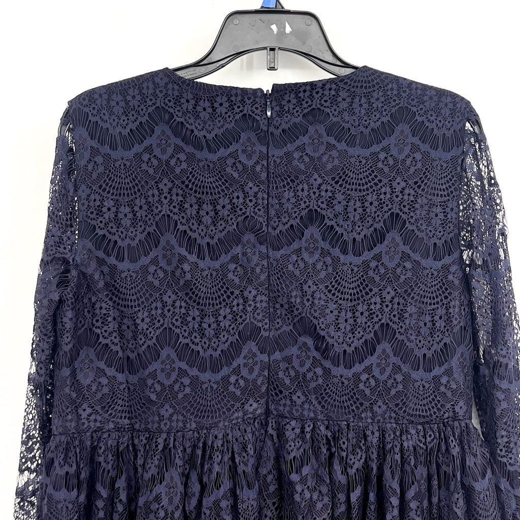 BARDOT Girls Gertrude Lace Dress Size 18 Navy Blue Long Sleeve NWT
