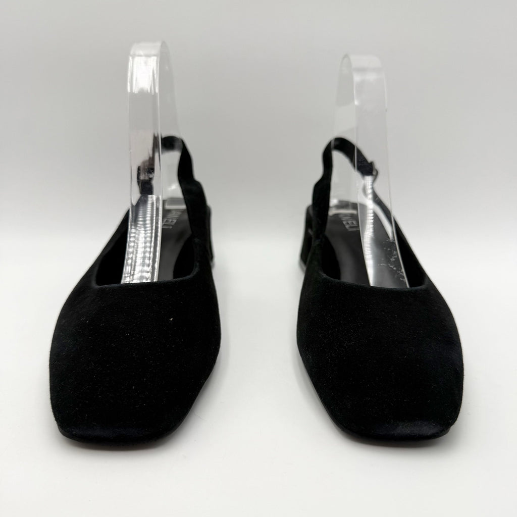 Vaneli Womens Darsy Slingback Heels Size 8 Wide Black Suede NIB