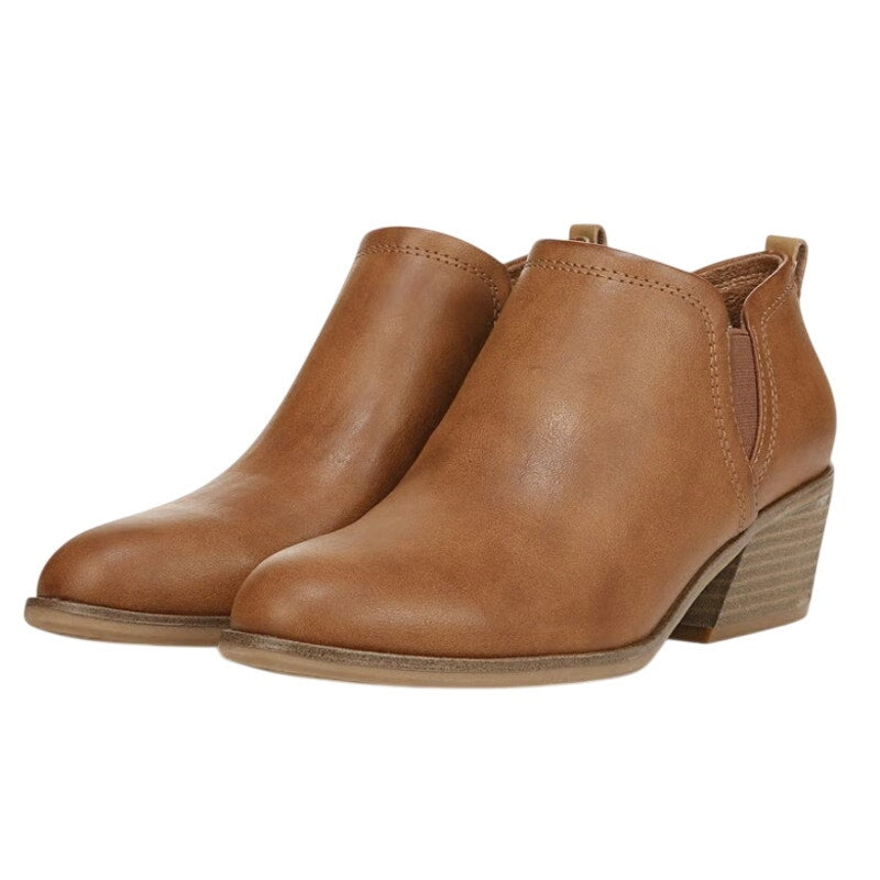 Dr. Scholls Womens Laurel Ankle Bootie Size 6.5 EU 36.5 Brown Leather Boot NWOB