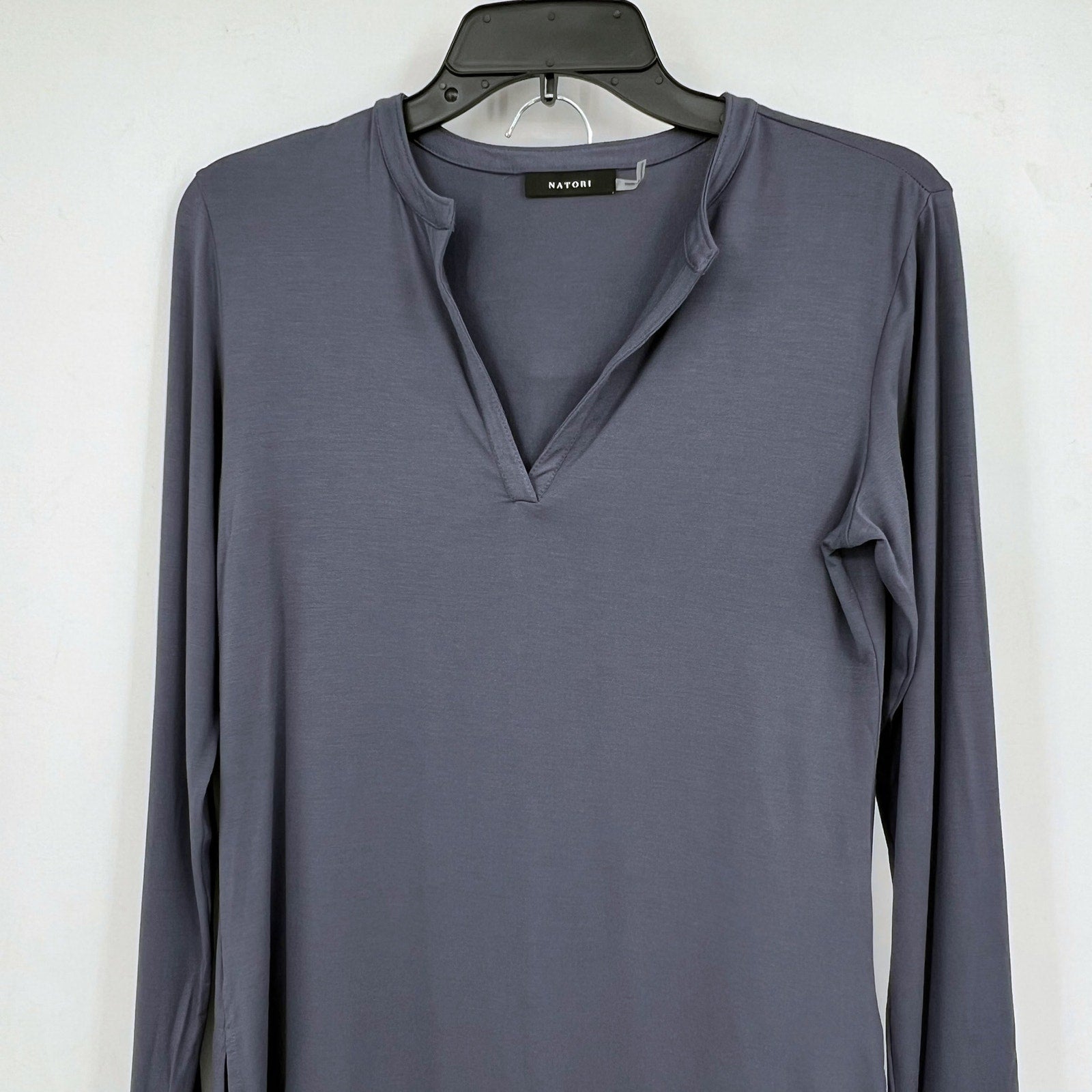 NATORI Women's Feathers Essentials Pajama Set XS Blue Long Sleeve Jersey NWT