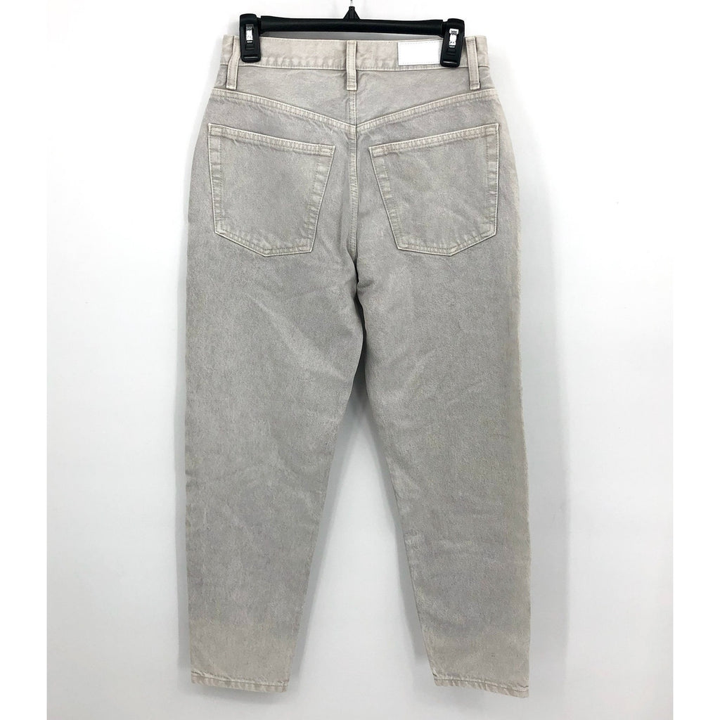 RE/DONE Women's High-Rise Tapered Jeans 2/26 Light Grey Rigid Denim Relaxed NWOT