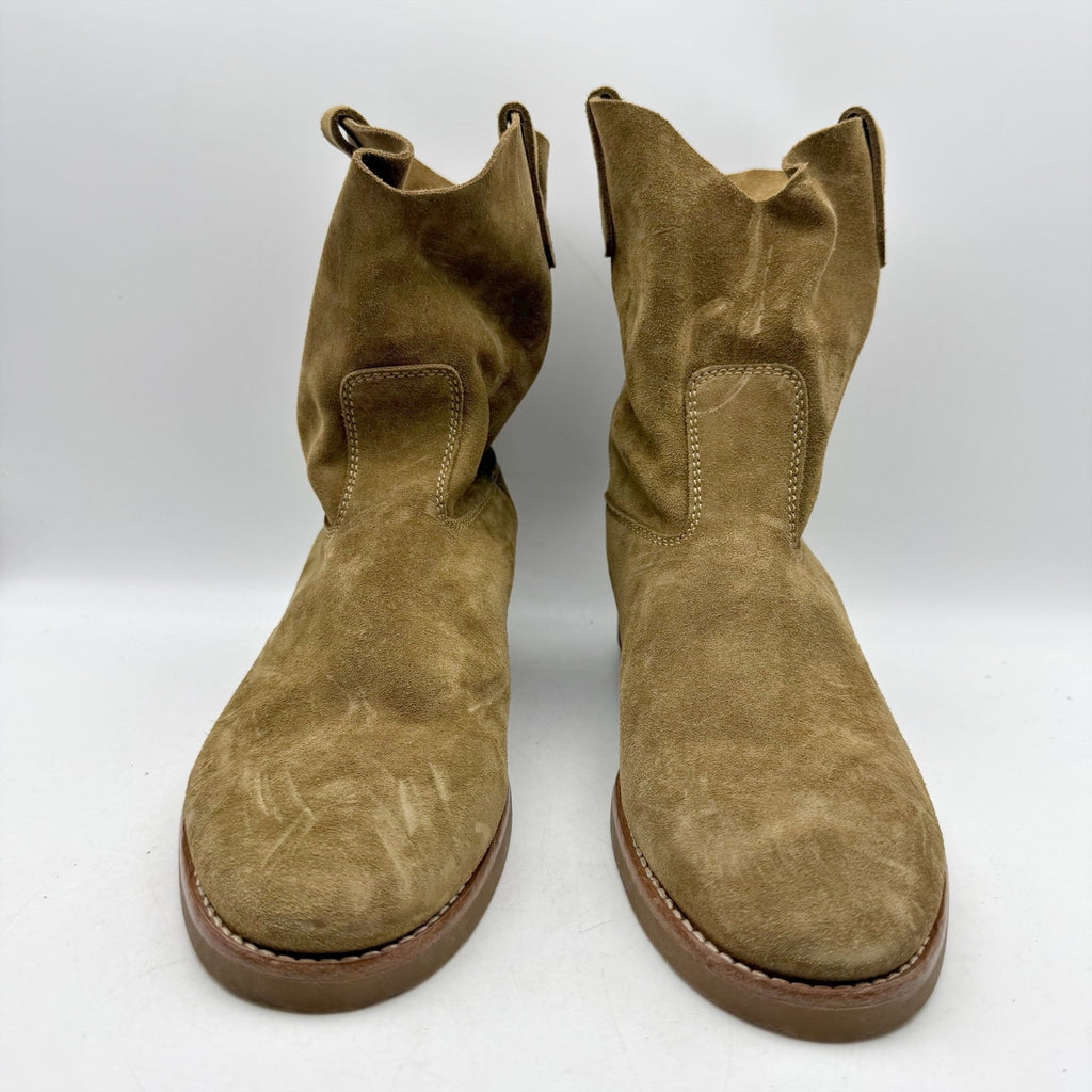 RE/DONE Womens 60s Camarguaise Ankle Boots EU 40 US 10 Olive Brown Suede NWOB