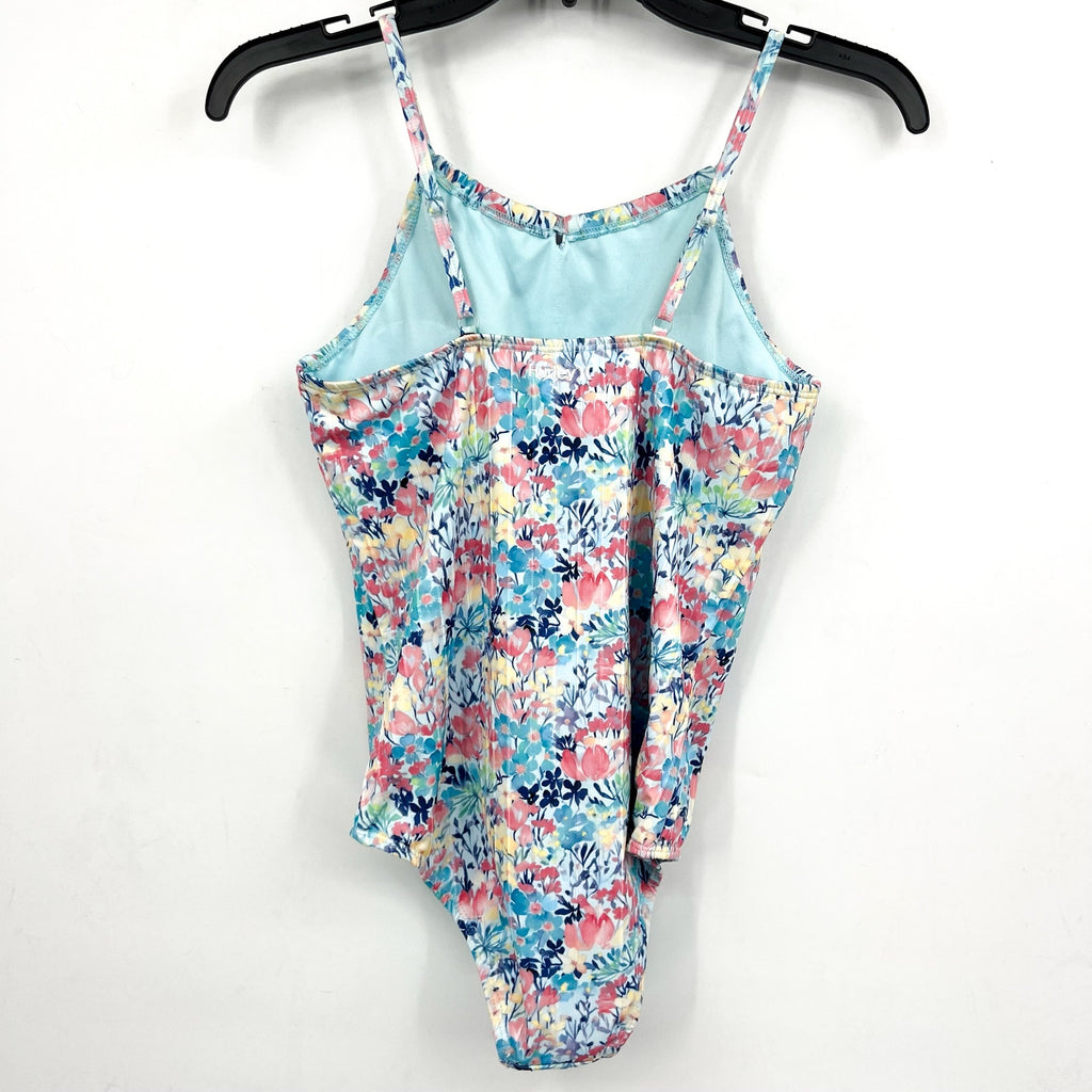 HURLEY Girls' Floral UPF Protection One Piece Swimsuit Size 14 Multicolor NWT