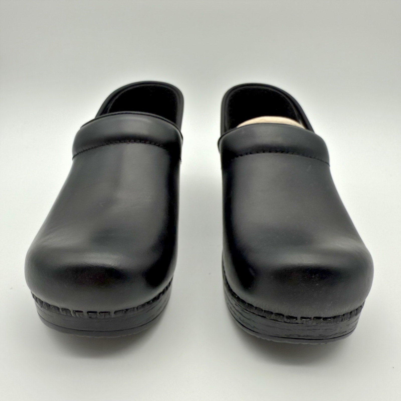 Dansko Womens Professional Clogs EU 41 US 11 Wide Black Box Leather Slip On NWOB