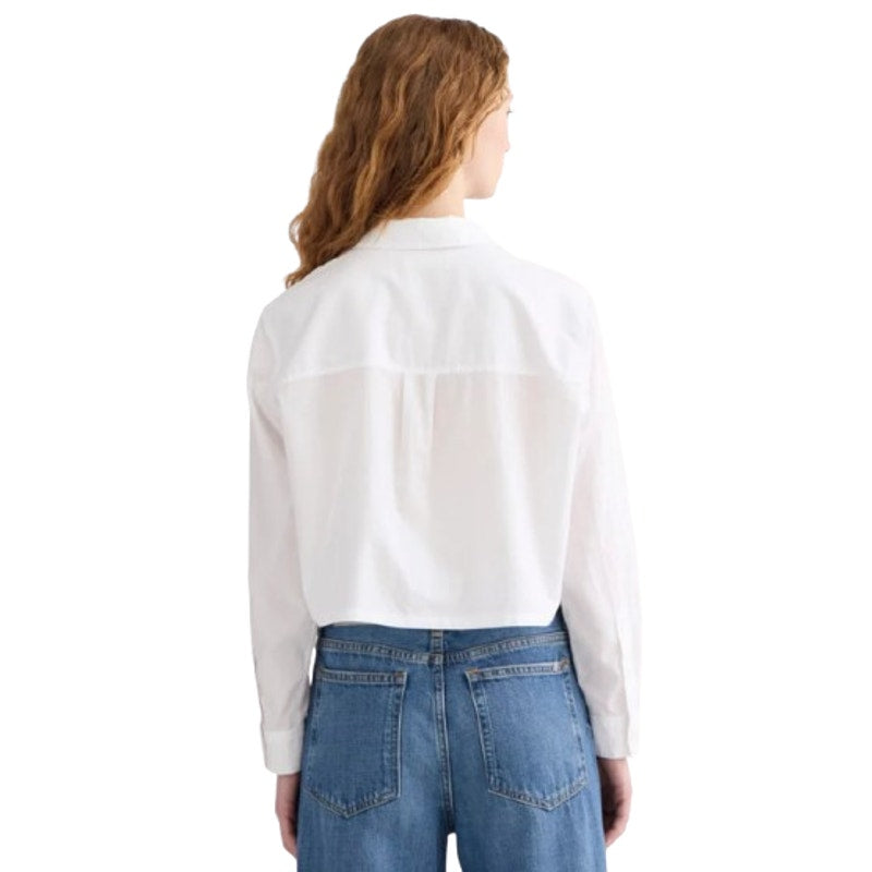 EVERLANE Women's The Way-Short Shirt in Silky Cotton Small White Long Sleeve NWT
