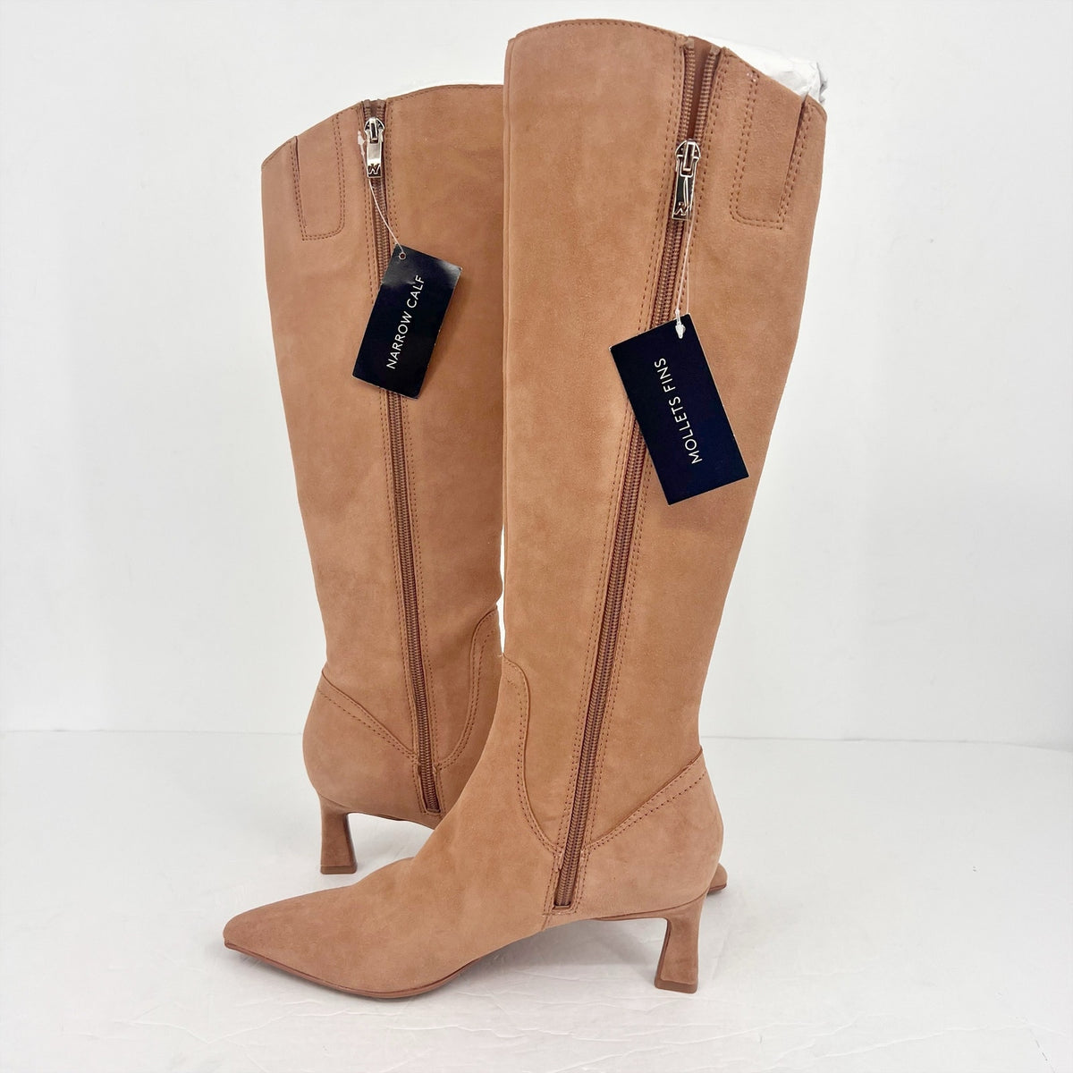 Naturalizer Womens Deesha Knee High Boot US 7 M Narrow Calf EU 37 Tan Suede NWOB