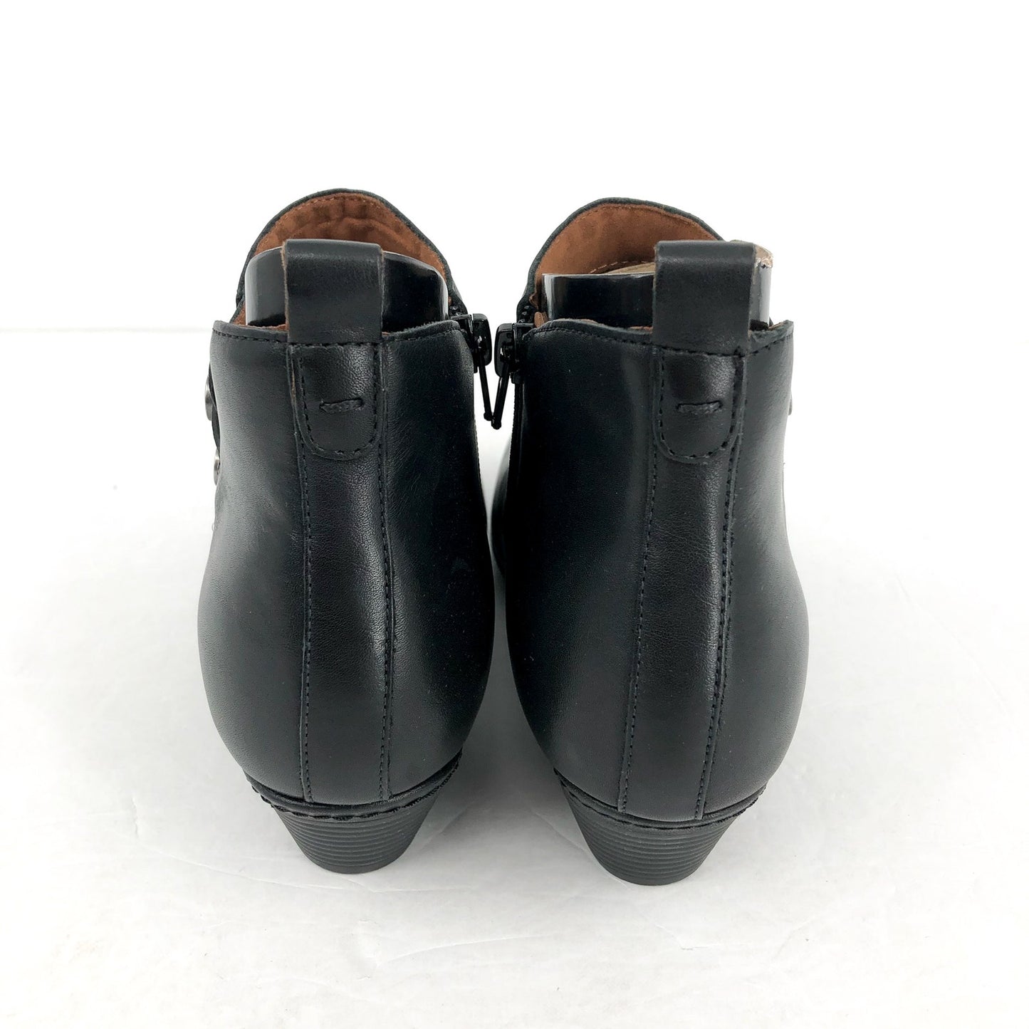 Cobb Hill Womens Larsa Ankle Bootie US 8 Wide EU 38.5 Black Leather NIB