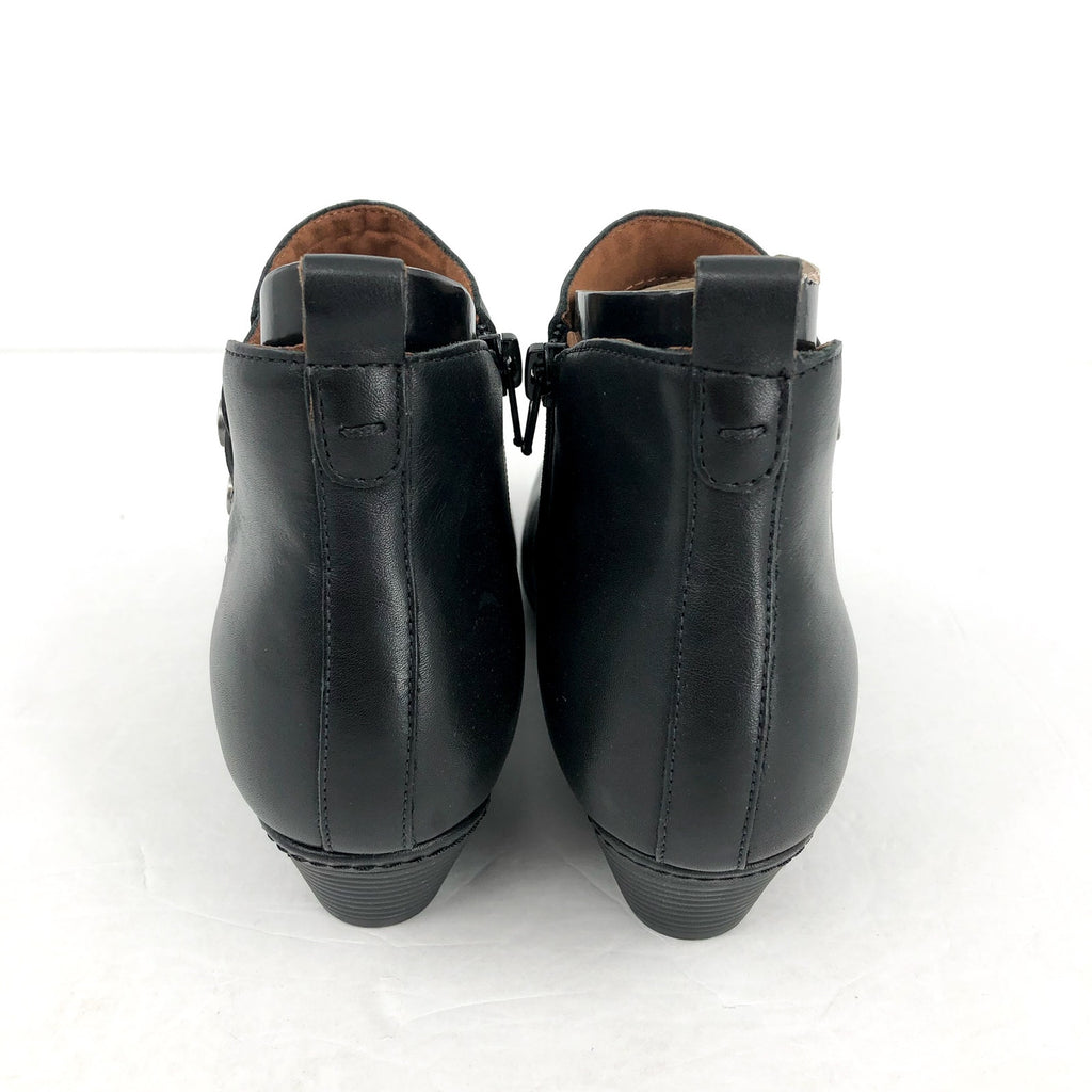 Cobb Hill Womens Larsa Ankle Bootie US 8 Wide EU 38.5 Black Leather NIB