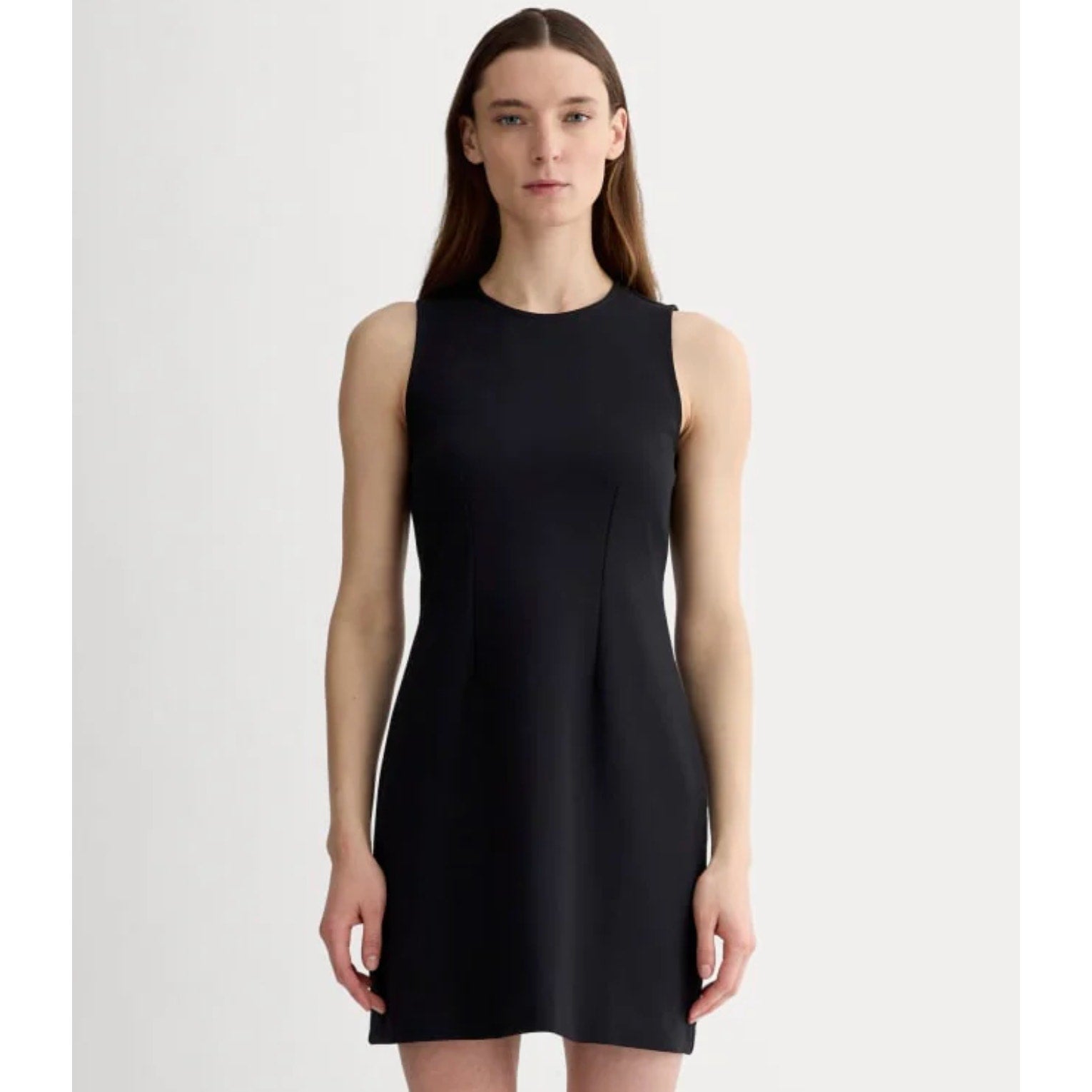 EVERLANE Women's The Dream '90s Shift Dress XL Black Sleeveless Stretch NWT