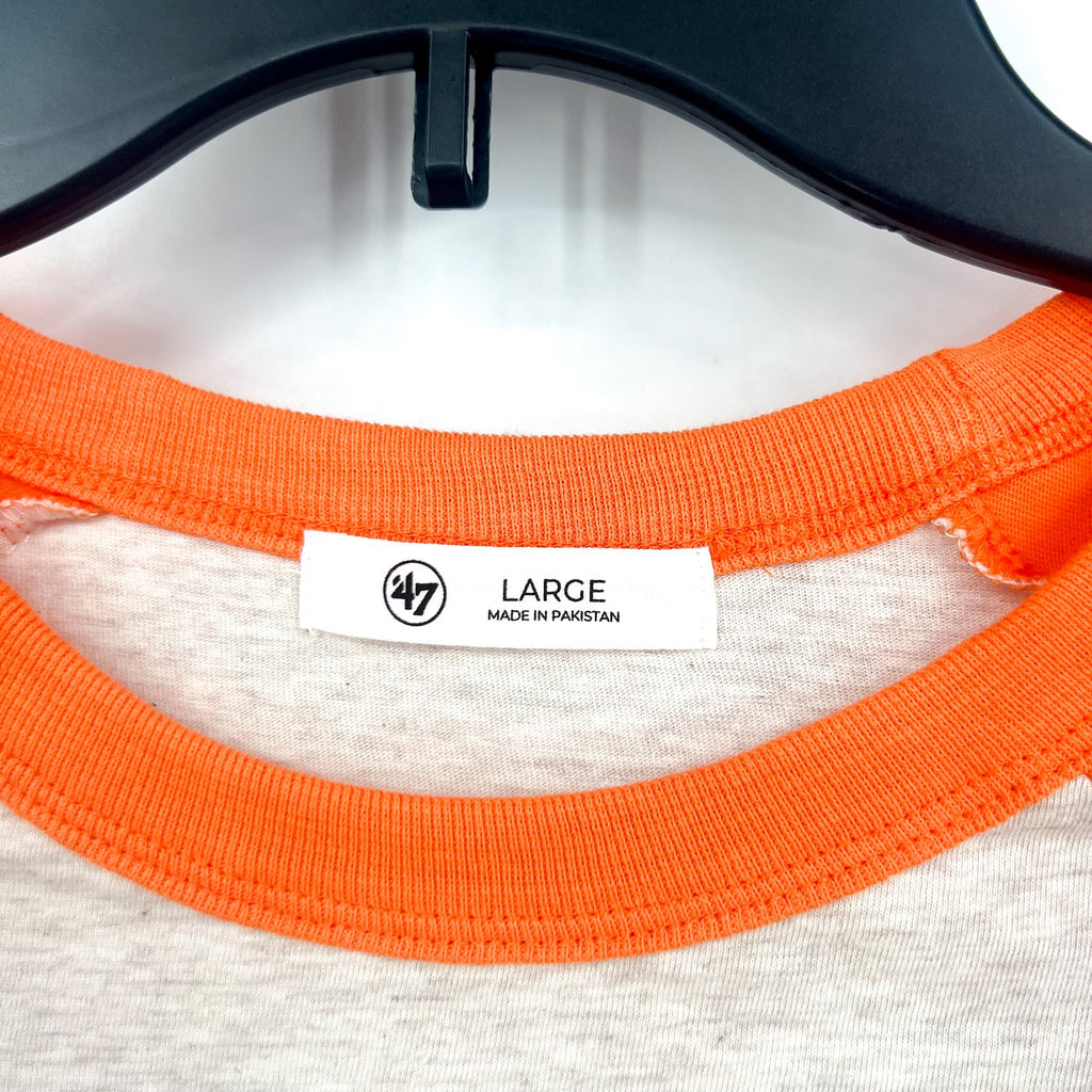 47 BRAND Womens Clemson Tigers Raglan Long Sleeve Tee Large Grey Orange NWT