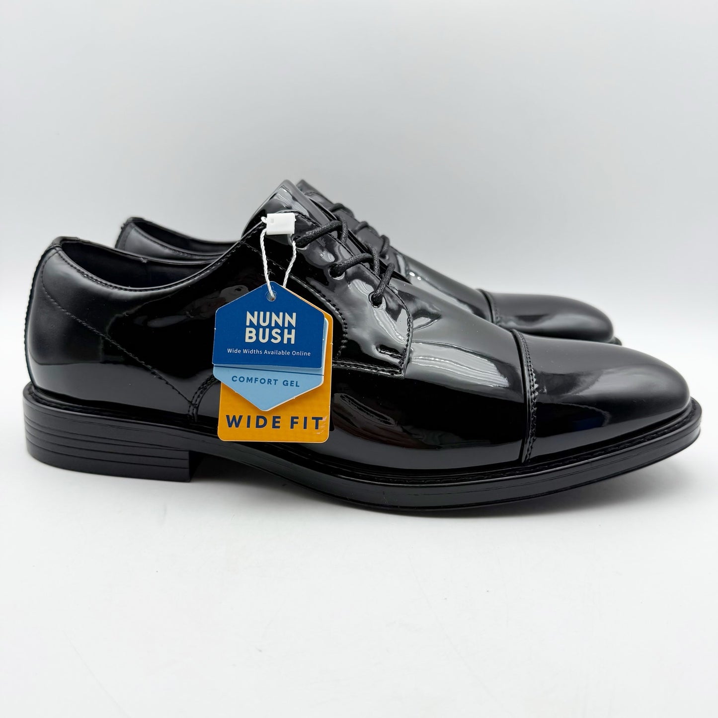 Nunn Bush Mens Centro Flex Cap Toe Oxford Shoes US 9 Wide Black Leather NIB