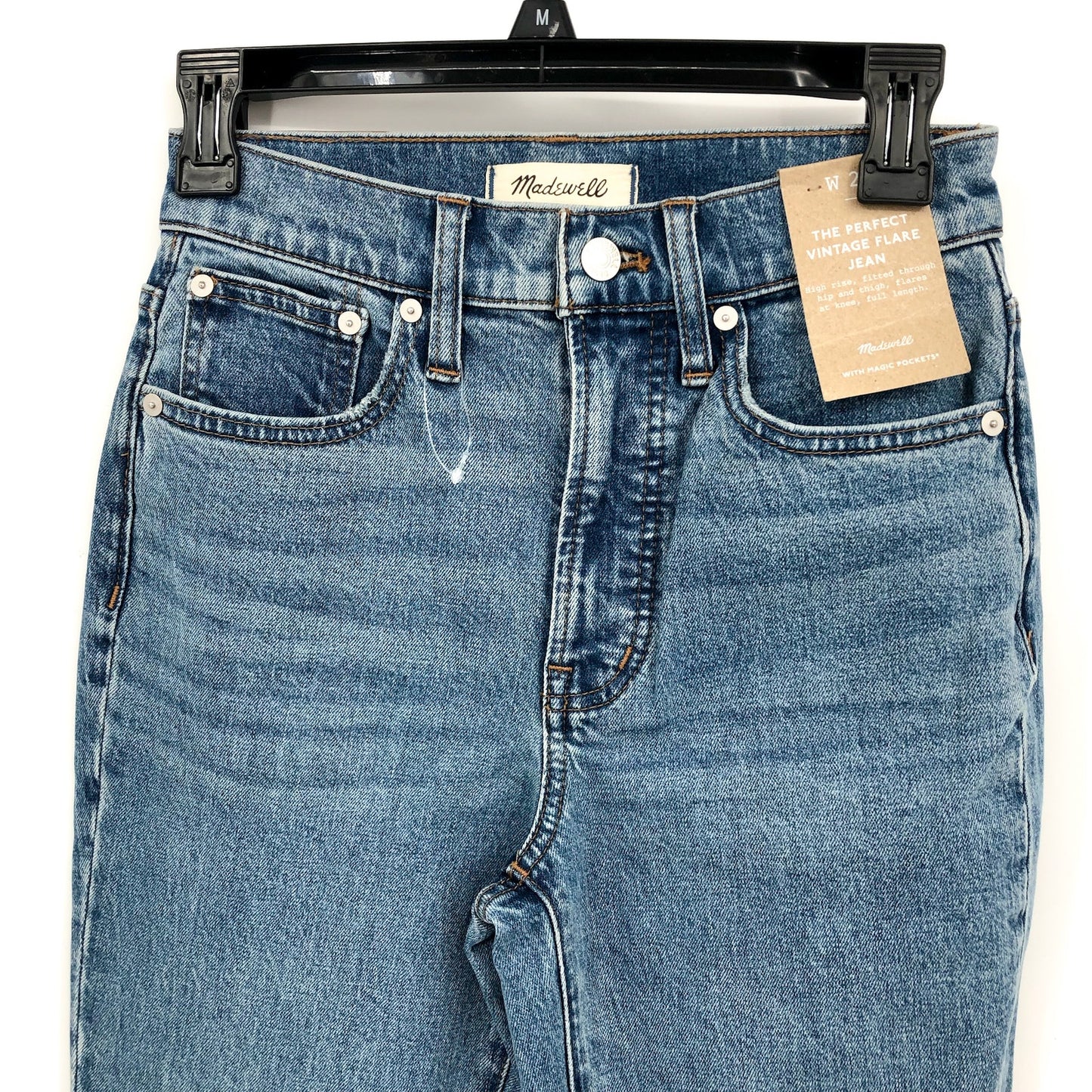 MADEWELL Women's Perfect Vintage Flare Jeans US 24 Blue Tarlow NJ203 NWT