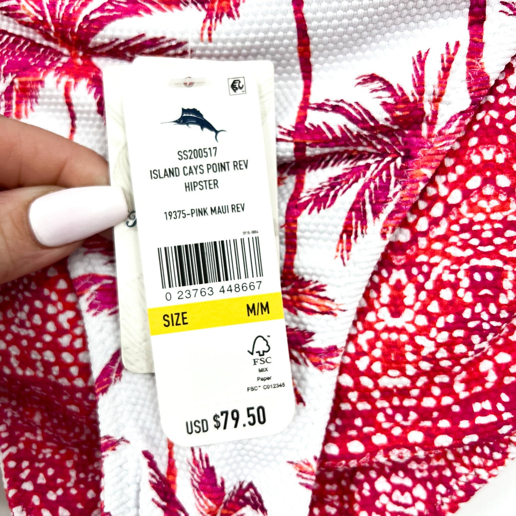 TOMMY BAHAMA Island Cays Hipster Bikini Bottom Medium Pink Maui Reversible NWT