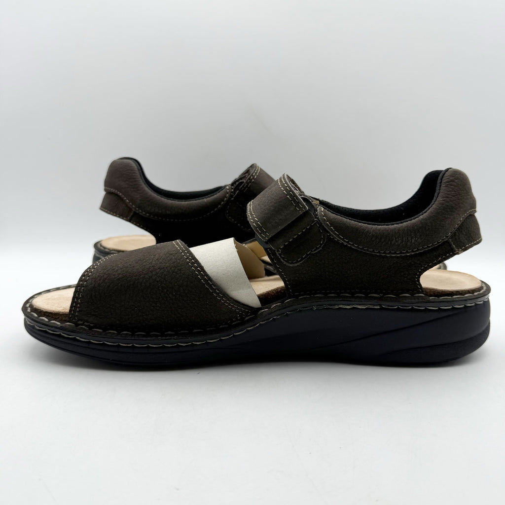 Finn Comfort Womens Skiathos Sandals EU 45 US 11 Brown Nubuck Leather NIB