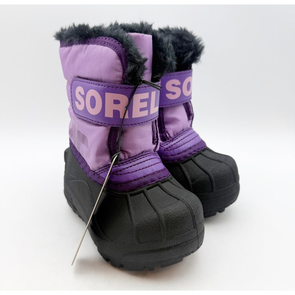 SOREL Snow Commander Boots Toddler Girls 5 Gumdrop Purple Black Waterproof NIB