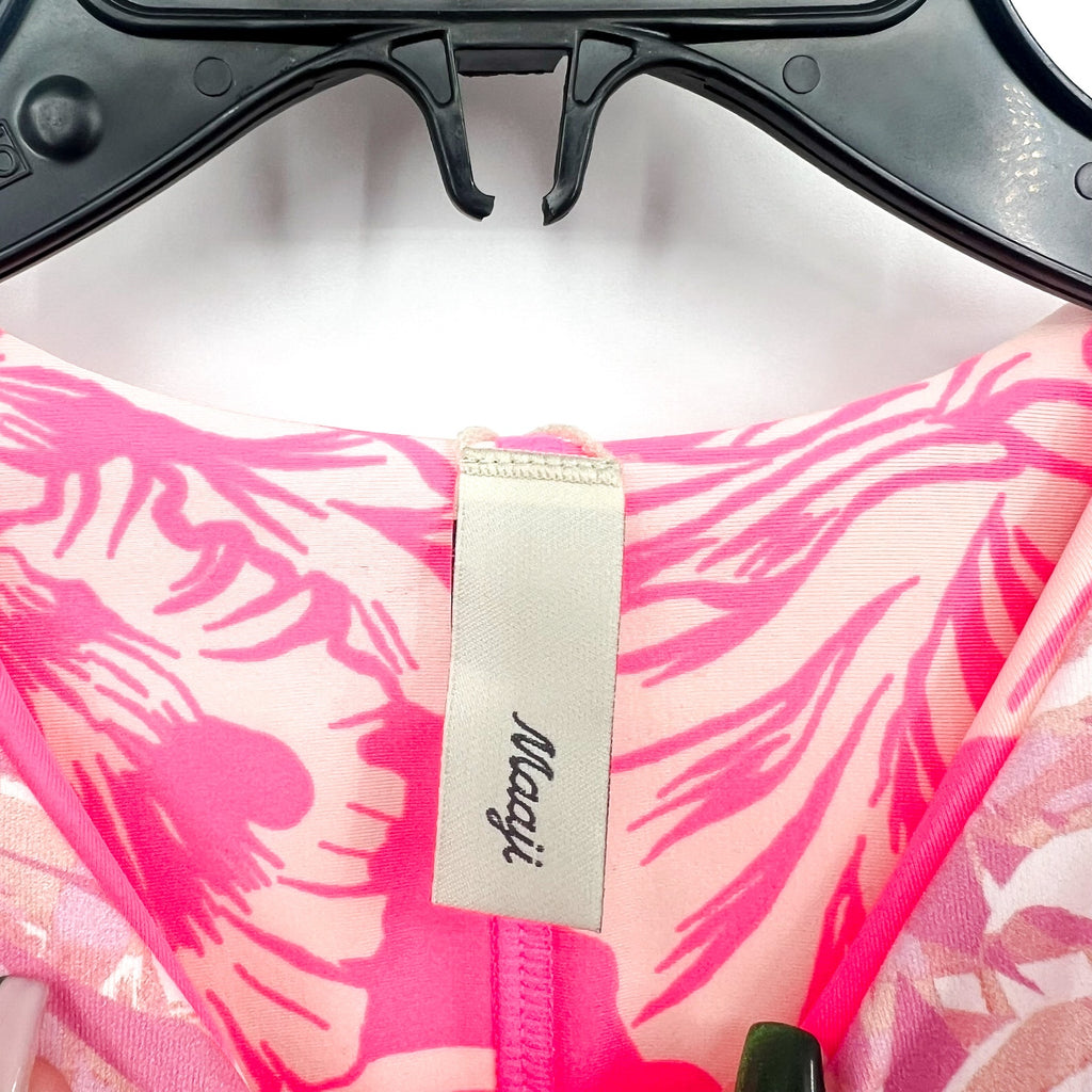 MAAJI Miku Reversible One Piece Swimsuit Girls Sz 8 Pink Floral Long Sleeve NWT