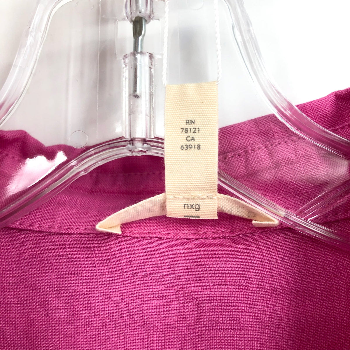 EILEEN FISHER Women's Button-Up Shirt Medium Pink Organic Linen Long Sleeve NWOT