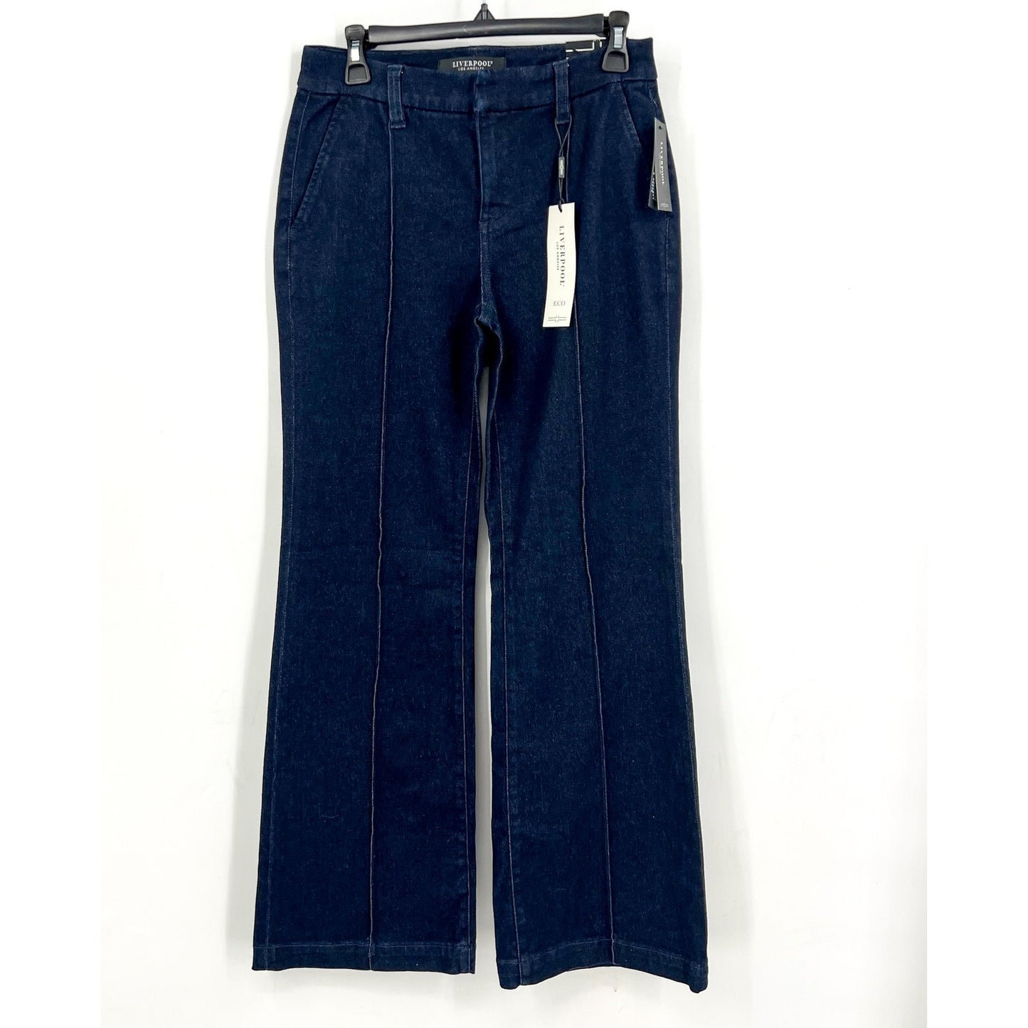 LIVERPOOL Women's Pintuck Trouser Jeans US 4 27 Blue Sturgis Midrise NWT