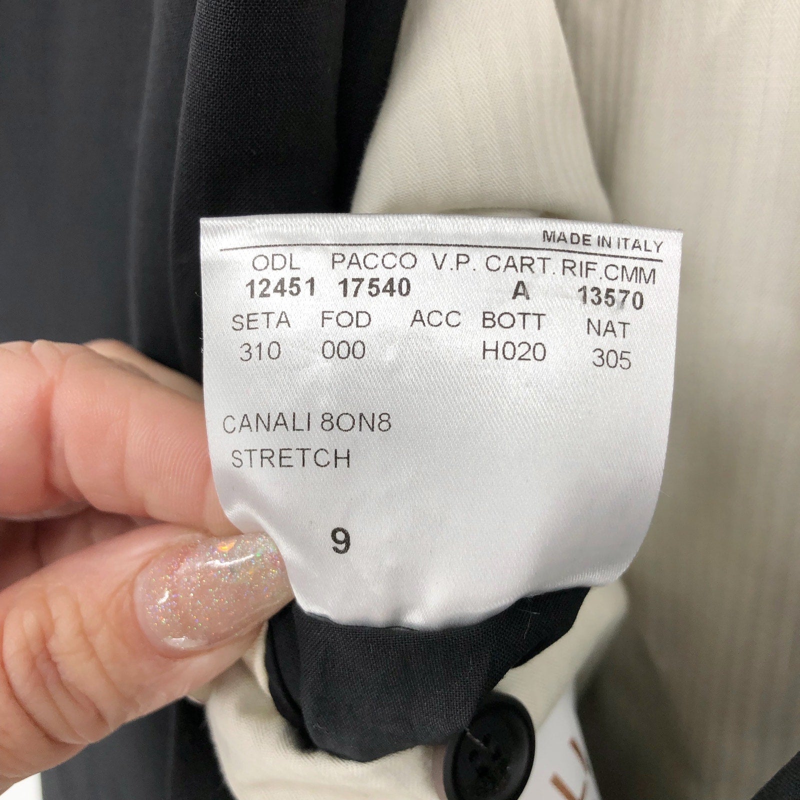 CANALI Travels Sport Coat Jacket US 42R IT 52R Black Wool 8ON8 Stretch NWOT